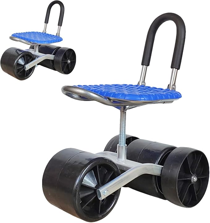 Rolling Garden Cart - Gardening Cart with Adjustable HeightSturdy Rolling Stool Gardening Workseats for Garden Lawn Yard Patio