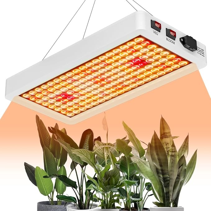 800W Full Spectrum LED Grow Plant Light AC100-277V Dimmable Planting Fill Lamp 110V Greenhouse Tent Hydroponic Flower Vegs Succulent Potted Fruit Seeds UV/IR Cultivation Lighting with Hook US Plug