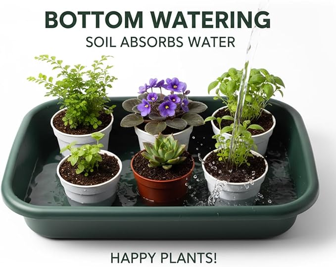 2 Pack Multi-Functional Plant Repotting Tray – Black &amp Green Large Capacity Gardening Tool Heavy-Duty PP for Seedling Pot Moving Soil Mixing Hydroponic/Soil Cultivation Transplanting