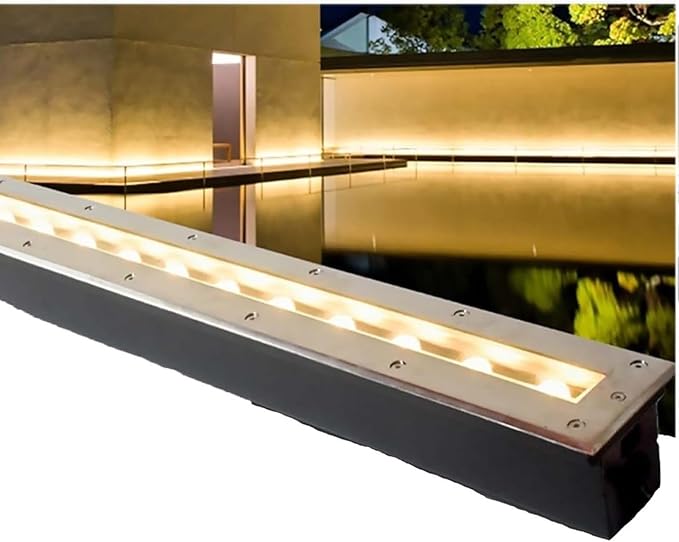 Rectangle LED Spot Light - AC220V Outdoor LED Buried Lights IP65 Waterproof Recessed Outdoor Buried Lamp Landscape Lighting for House Lawn Courtyard Park Tree Lights(Red Light24W)