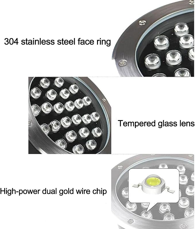 LED Landscape Lights - Outdoor Buried Lights Embedded Spotlights IP67 Waterproof Recessed Ground Lamp Garden Lawn Lamp Outdoor Buried Wall Washer SpotlightRgb-12W