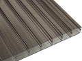 Falken Design Bronze Twin Wall Polycarbonate Panel - 12 x 48 x 1/4 (6mm) - UV Resistant Lightweight Shatterproof Roof Sheet for DIY Greenhouses Sheds &amp Outdoor Use