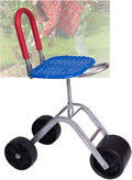 Foldable Gardens Cart with SeatRolling Gardening Stool with Adjustable 360° Swivelfor Lawn Yard(Blue)