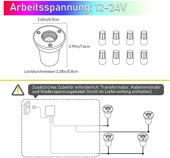 4PCS LED Landscape Lights - Outdoor Buried Lamp 3W LED Ground Recessed Spotlight 12V-24V RGB Ground Spot Lights IP65 Garden Recessed Floor Lamp Spotlight Led Light(3W(24V))