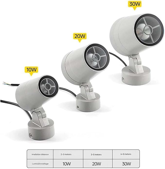 LED Beam Spotlight - COB Lawn Projector Tree Light Outdoor Ground Landscape Lights Recessed Spotlights for Hotel Courtyard Garden(A-Warm White30WAC220V)