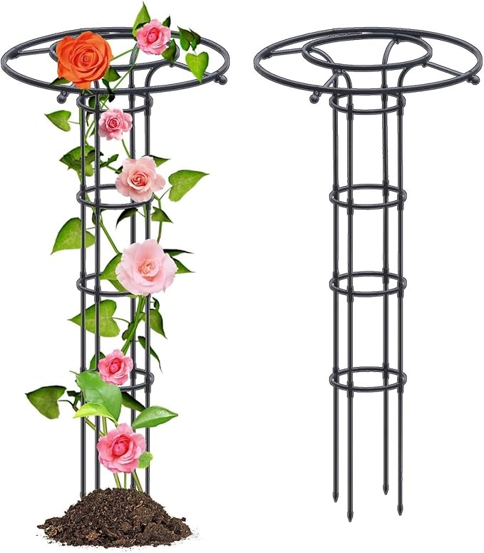 Obelisk Trellis Metal Umbrella Trellis Tower Frame Garden Trellis for Climbing and Potted Plants Outdoor Indoor(150cm)