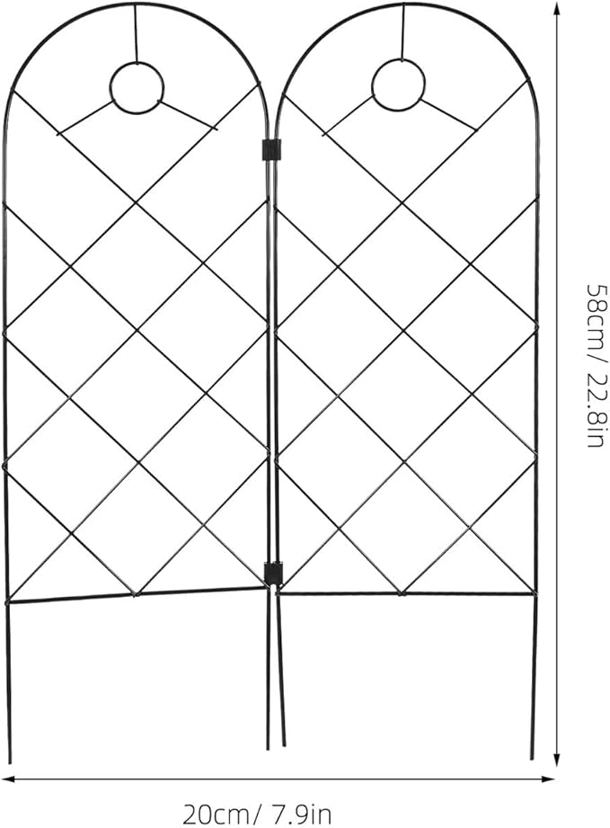 VALICLUD 2pcs Garden Climbing Trellis and Green Plant Support Frame Foldable Iron Plant Climbing Rack for Tomatoes and Vines Indoor Outdoor for Gardening
