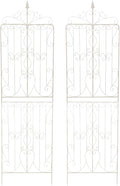 Sungmor 2 Pack Large Garden Trellis for Climbing Plants 92.5 Inch Tall Rustic White Garden Metal Trellis Decorative Trellis for Outdoor Rose Vines Cucumbers Support Greenhouse Flowerbed Backyard