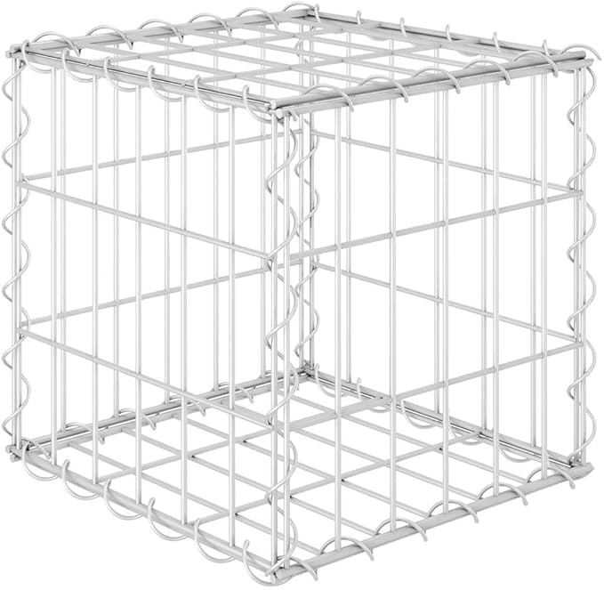 Gabion Raised Bed 11.8 inch Metal Steel Wire Cube Planter Box Rustproof Industrial Garden Fence Planter for Patio Balcony Yard Outdoor Privacy Decor