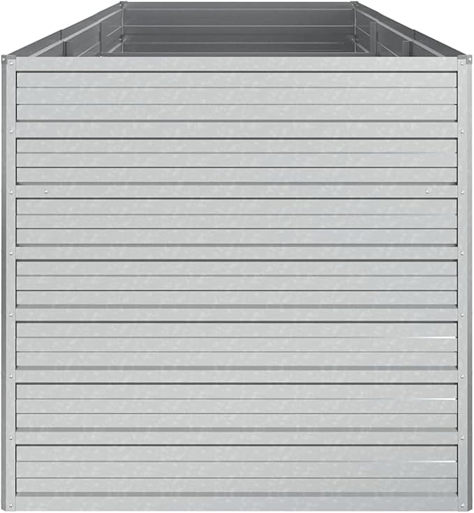 Garden Raised Bed 240x80x77 cm Galvanized Steel Planter Box for Vegetables Herbs Flowers – Outdoor Metal Grow Bed with Rust-Resistant Silver Finish