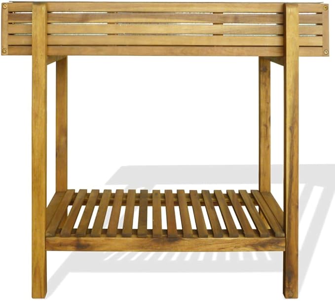 Outdoor Wooden Raised Garden Bed Planter Raised Garden Raised Bed Solid Acacia Wood and Zinc for Vegetable Flower and herb Planting 35.4 x 11.8 x 29.5 (L x W x H)