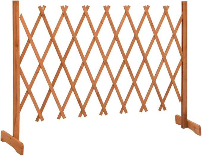 Extendable Garden Trellis Fence Plant Screen Wood Fence Privacy Gate Pet Gate for Home Yard Garden Orange 59.1x31.5 Solid Firwood-810