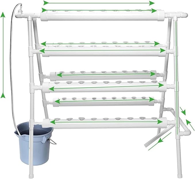 Hydroponic Tower Growing Sytem 72 Sites 8 Pipes Hydroponic Grow Kit Garden Planting Equipment Nft Soilless Balcony Indoor Greenhouse Tool Lettuce Strawberry Easy to Install and Operate-//