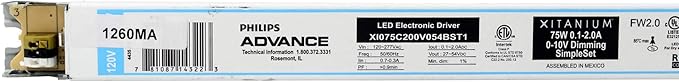 Advance Ballast XITANIUM LED Driver 75W 0.1-2.0A 54V 0-10V INT-T