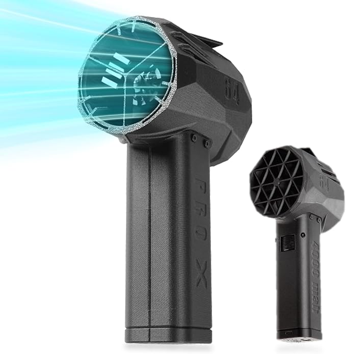 Pro X64 Mini Turbo Dryer Blower for Car 750W Powerful Car Dryer Air Blower Thrust 1.5kg Wind Speed 97 m/s Stepless Speed 64mm Cordless Leaf Blower for Patio Care Snow Blower