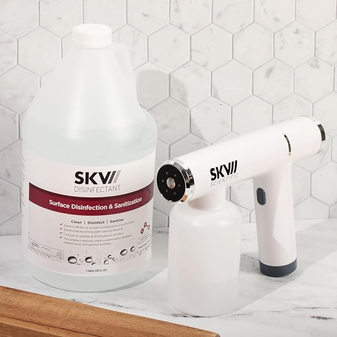 SKV Cordless Atomizing Sprayer 360-Degree Coverage Disinfection Sprayer for Household Sanitization Rechargeable 16 oz Tank