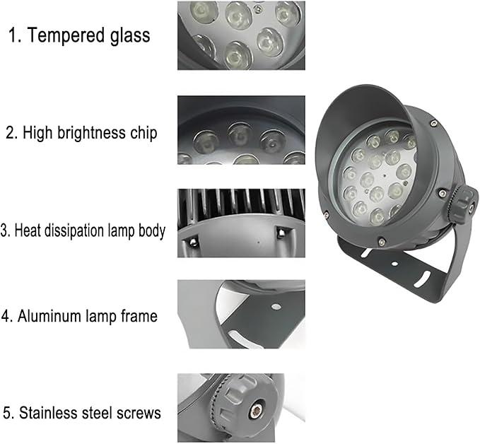 Landscape spotlights for Outdoor use Landscape Lights – LED spotlights AC 85-265V 180° Adjustable Bracket Ground Light Waterproof IP65 Ground Spotlight Yellow-3W