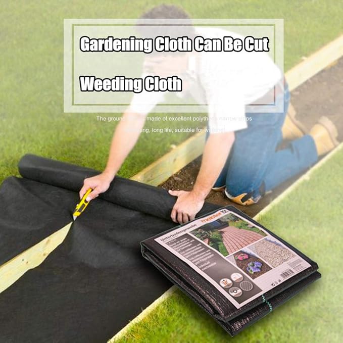 Ground Landscaping Sheet Control Cover Garden Fabric Membrane Decking Patio &amp Garden Tolls Set (2x5m One Size)