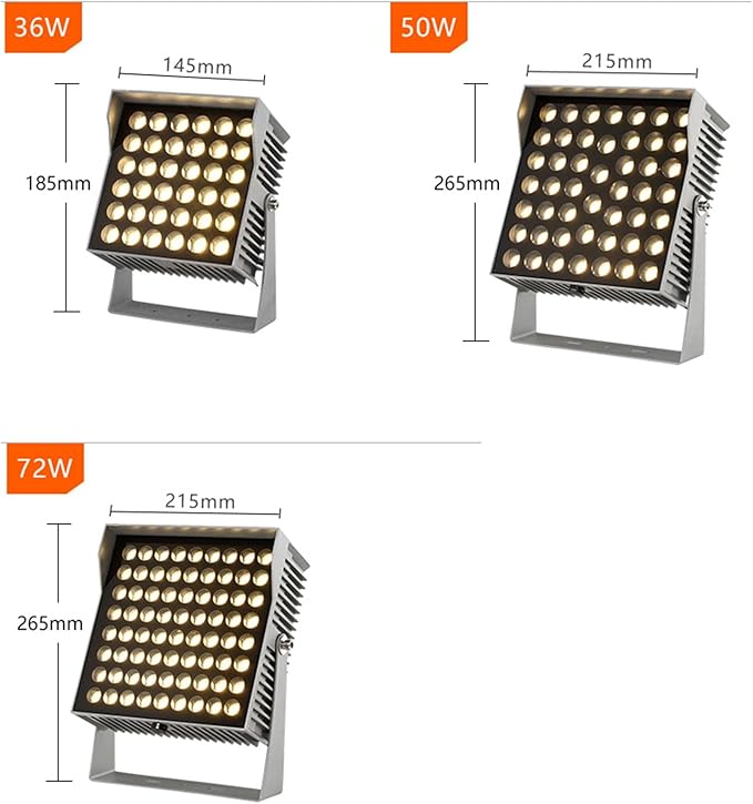 Square LED Flood Light - AC220V Spotlight Led Beam Lamp 30°A Beam of Light Spotlight Waterproof Long-Range Projection Lights Outdoor Narrow Light Wall Washer Lamp(Yellow Light72W)