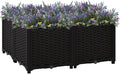 Raised Bed 31.5x31.5x15 Polypropylene Garden Bed Black Outdoor Planter for Flowers Vegetables and Herbs Raised Garden Box Elevated Planter Box for Outdoor Gardening