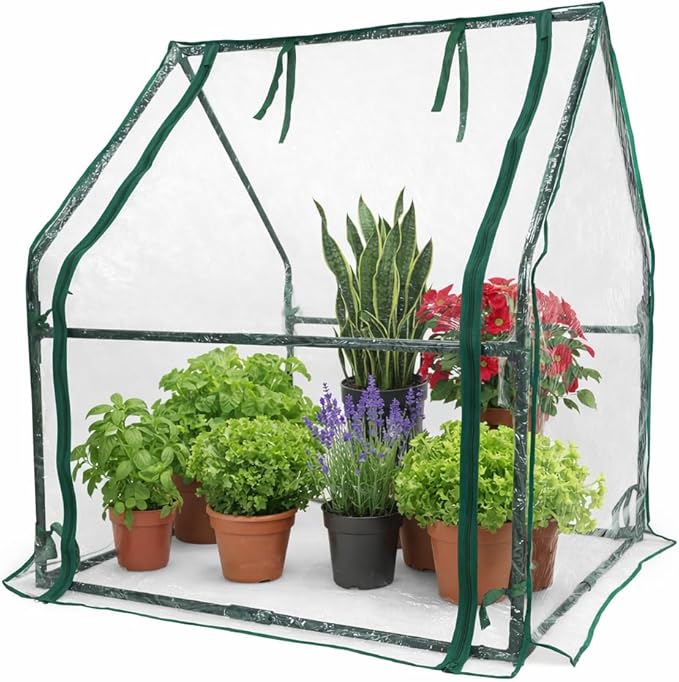 Gardzen Mini Greenhouse Heavy Duty Portable Green House Clear Tent Small Greenhouse for Indoor Outdoor Plants 36.2”(L) x36.2”(W) x42.5”(H)