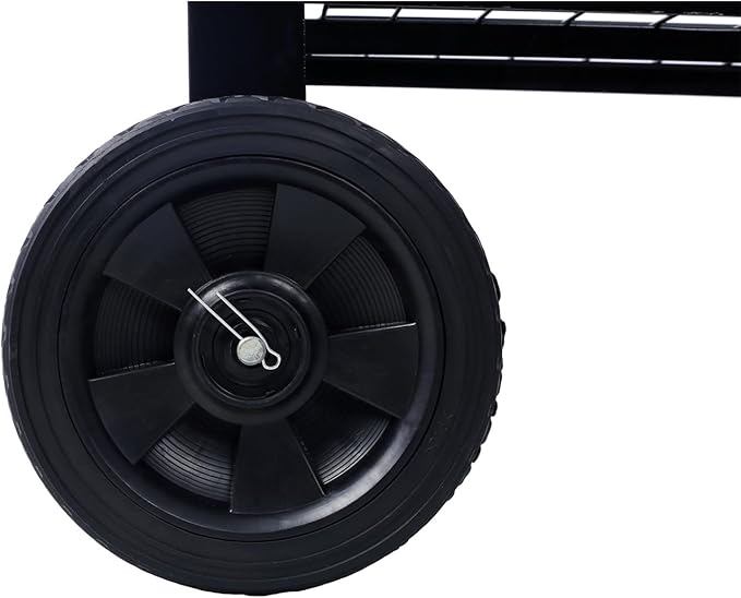 ZeHuoGe Products Elevated Mobile Raised Ergonomic Metal Planter Garden Bed for Backyard Patio w/Wheels Lower Shelf 42.5 L x20.8 W x31.5 H Black