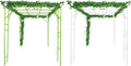 Plant Climbing Stand 9.8x6.6x7.5ft Large Outdoor Plant Trellis for Climbing Plants Heavy Duty Steel Garden Arch with Anti-Slip Feet for Tomatoes Cucumbers Flowers (Green+White)