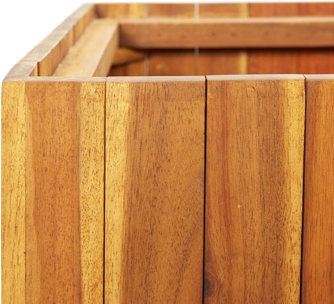 Outdoor Wooden Garden Raised Bed with 3 Pots Raised Garden Bed Flower or Vegetable Planter Box for Garden Yard Wood Box for Planting 26.2x9.8x13.8 Solid Acacia Wood