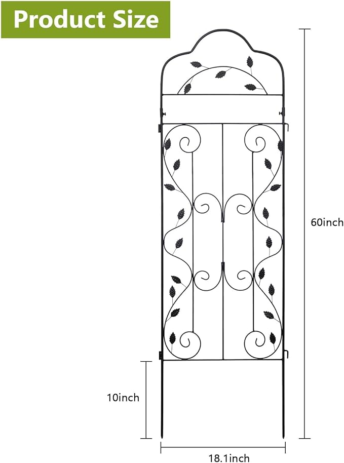 hogardeck 4 Packs 60 * 18 inch Metal Garden Trellis for Climbing Plants OutdoorHeavy DutyBlack Coating Rustproof Trellis for Rose Vegetable Flowers ExpandablePerfect for Training Climbing Plants