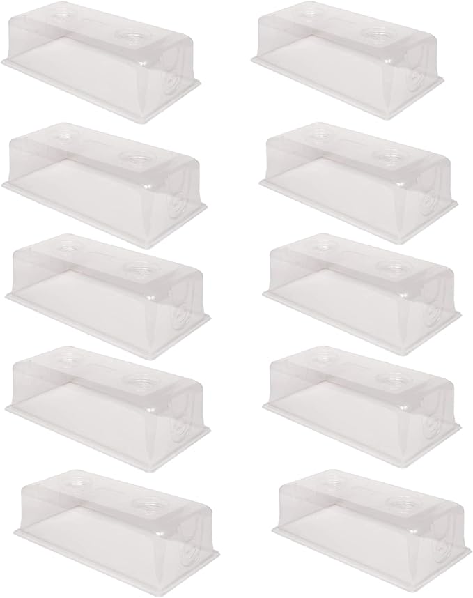 SUNPACK Sundome Plastic Multi-Vented Humidity Dome Clear 7 (Pack of 10) - Ideal for Greenhouses or Indoor Growing Able to Adjust Humidity with Vents