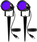 Elenora Halloween Spotlights Outdoor 15W LED Black Light/Blacklight for Glow Party Body Paint Fluorescent Poster 110V Plug-in Spot Light IP65 Waterproof Landscape Lighting for Yard Garden 2 Pack