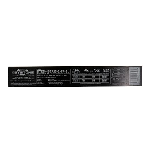 Keystone KTEB-432RIS-1-TP-SL 4 Lamp F32T8 120V Electronic Ballast Technologies
