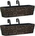 Garden Planter Set of 2 Brown Water Hyacinth Steel Raised Welded Bed - Fence Wall Retaining Patio Landscape