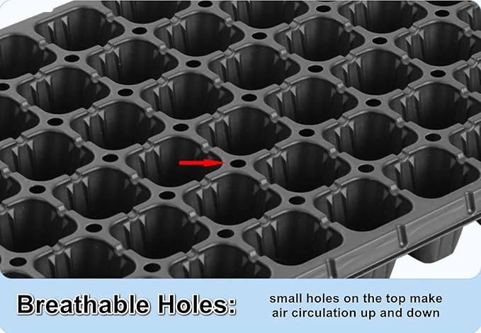 200 Cell Plug Tray 10pcs-Pack Thick Durable Seed Starter Flats Vegetable Fruit Seeds Seedling Plastic Plug Farmer Nursery Trays Propagation