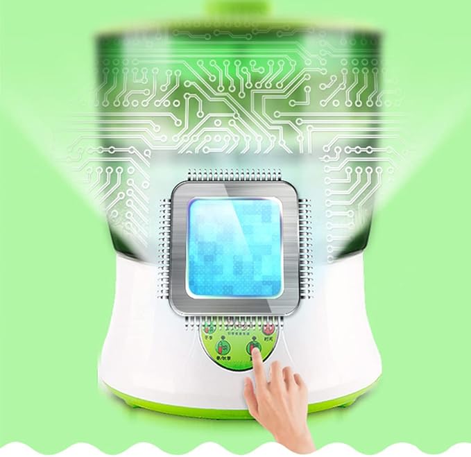 Bean Sprouts Machine 2 Layers Intelligent Automatic Bean Sprouts Maker 110V Bean Sprouts Growing kit with 360° Sprinkler &amp 3 Seasonal Modes for Radish Wheatgrass Broccoli Sprouts
