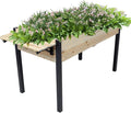 Raised Garden Bed Metal Leg Wood Planter Boxes with Folding Storage Shelf Elevated Planter Box for Growing Fresh Herbs Vegetables Flowers Great for Outdoor Patio Deck Balcony (Natural 62.5)