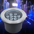 Underwater Pond Light Submersible Led Pool Lights IP68 Waterproof Stainless Steel Fountain Light Low Voltage DC12/24V Recessed Underground Light For Landscape Walls Spotlights(Warm light15W-DC