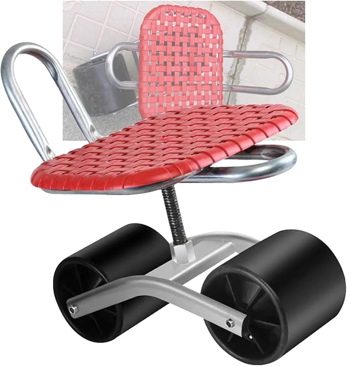 Outdoor Lawn Yard Rolling Work Seat with Adjustable 360 Degree Swivel with 2 Wheelsfor Planting(Black)