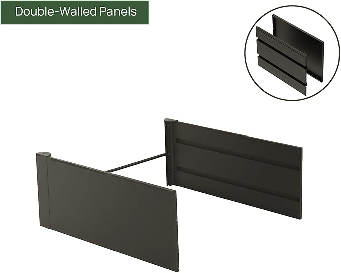 Vego Garden 17 Tall 41 Wide Extension Kit for Modern Raised Garden Beds Urban Charcoal