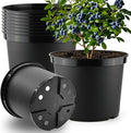 5 Gallon Nursery Pots 10-Pack 12 Inch Plastic Planter with Drainage Holes – Round Sturdy Deep Design for Indoor/Outdoor Plants