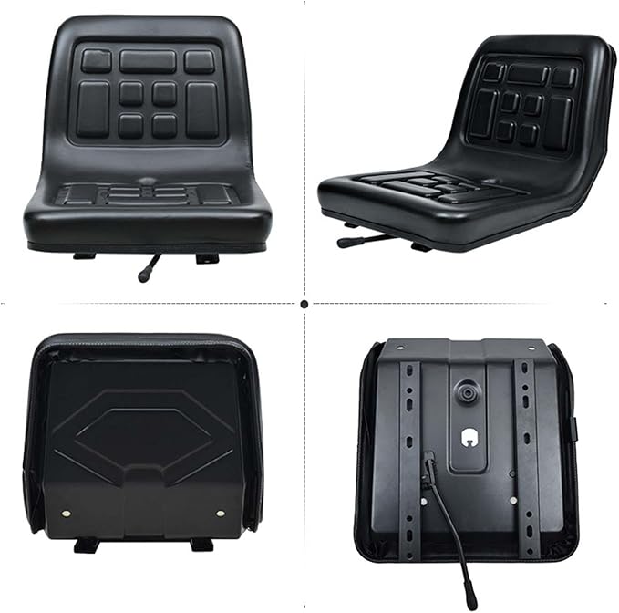 Tractor Seat Lawn Mower Seat Comfortable PU Leather with Back Rest Harvesters Seat Universal for Rice Transplanters Excavator Slide Rail Model