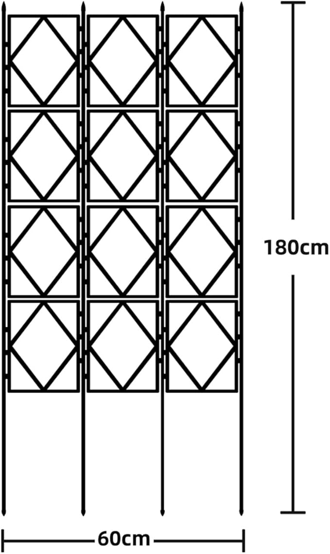Foldable Garden Trellis DIY Garden Climbing Aid Rustproof Metal Plant Trellis Support Plant Support Bracket For Climbing Plants Vine Ivy Rose Cucumbers Clematis 4 Size ( Size : 60*180cm )