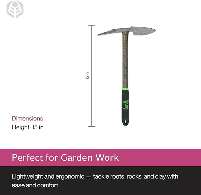 Yard Butler Terra Garden Hand Tools - Weeding Hand Tiller Tool for Efficient Gardening - Weed Remover Tool for Lawn &amp Garden Care - Durable Gardening Accessory Planter