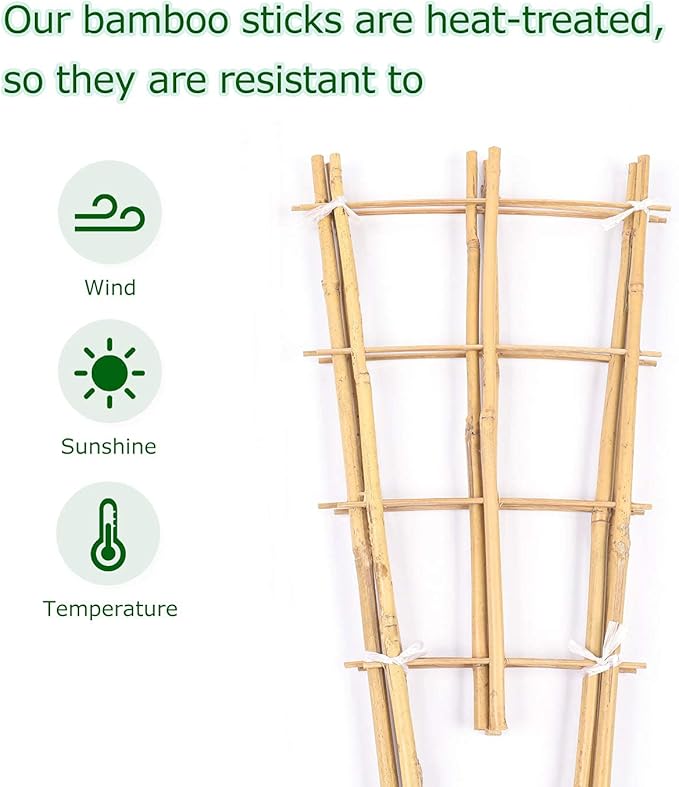 Trellis for Climbing Plants Indoor Outdoor Natural Bamboo Trellis 24 Inch 3 Pack Garden Trellis for Potted Plants Ivy Monstera Houseplants