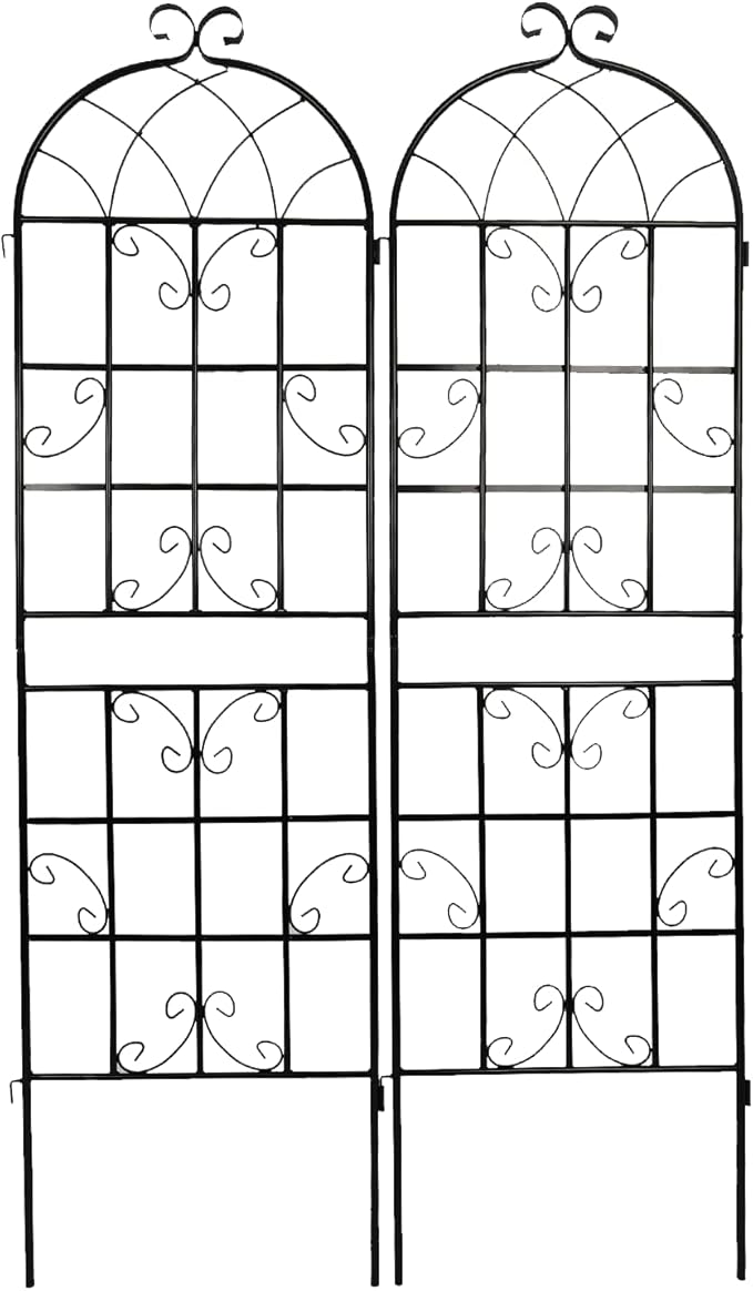 2 Pack Metal Garden Trellis 71 x 19.7 Rustproof Outdoor Plant Climbing Trellis for FlowerVegetables (Black)