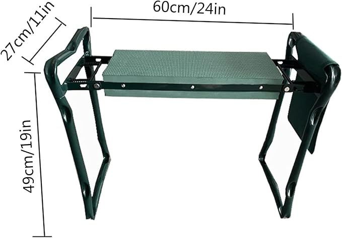 KANDUO Garden Kneeler Seat with Thicken Kneeling Pad and Tool Pouch Foldable Stool Portable Garden Kneeler Seat for Gardening Lovers