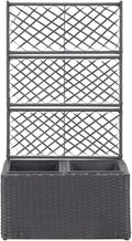 shubiao Trellis Raised Bed with 2 PotsRaised Garden Bed Garden Trellis Patio Planters Outdoor Screen Freestanding 22.8x11.8x42.1 Poly Rattan Black