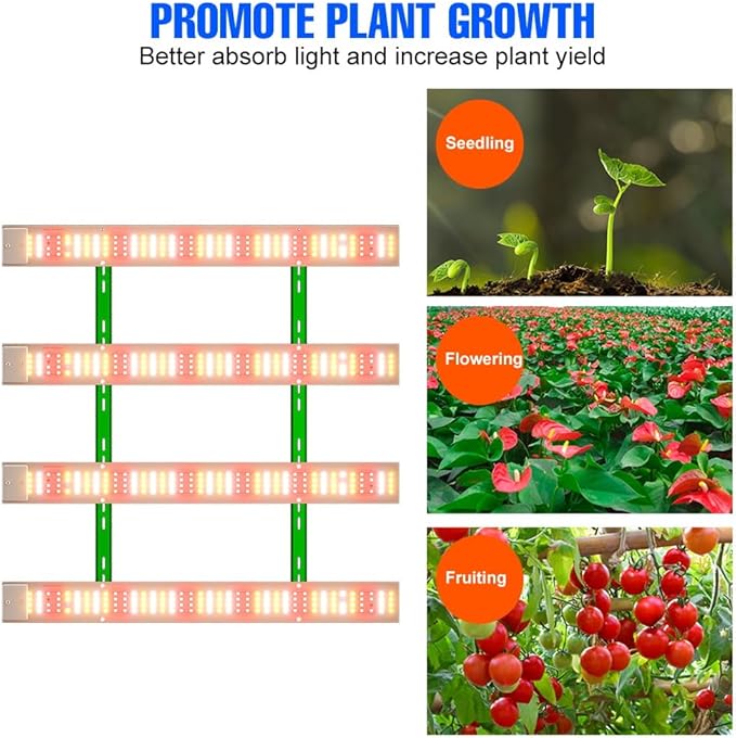 600W LED Grow Lamp for Indoor Plants with UV &amp IR 100-277V Input Designed for Hydroponics Greenhouse Seedling Cultivation Flowers &amp Potted Plants Care Optimizes Growth Cycle for Healthier