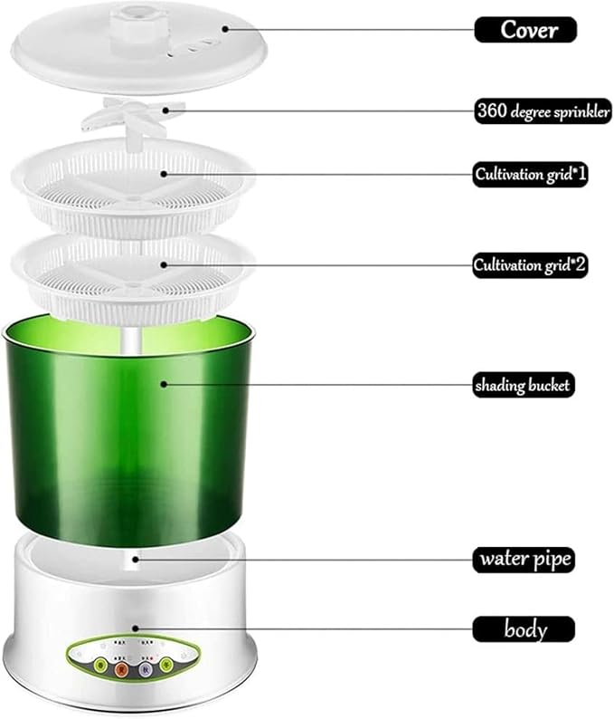 Bean Sprouts Machine Bean Sprouts Maker Four Season Seed Sprouter Kit Seed Grow Cereal Tool Wheatgrass Soybean