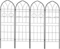 Metal Garden Trellis Rustproof Trellis for Climbing Plants Outdoor Flower Support (Black-4 Pack 78.7x19.7)